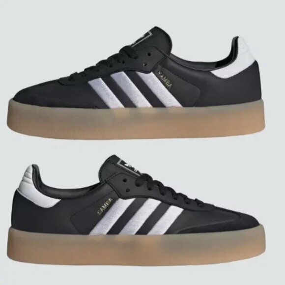 Adidas Women's Sambae OG Leather Casual Shoes Sneakers Black - Picture 1 of 6